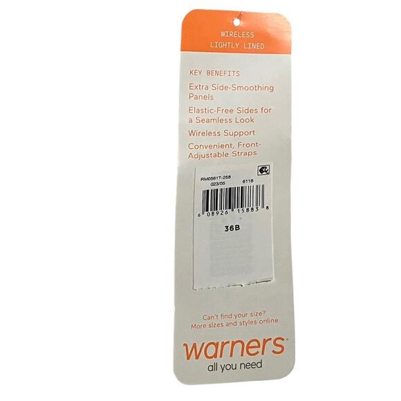 Warner's Womens Bra Size 36B Simply Perfect Smoothing Lightly Lined Wireless - Picture 8 of 10